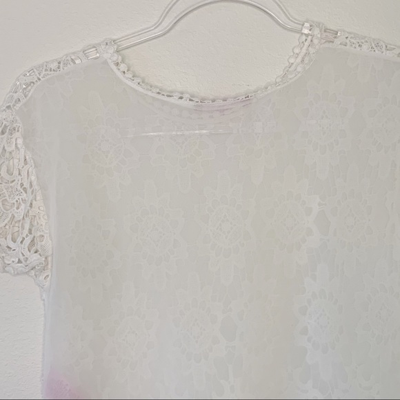 DEREK HEART Crochet Cropped Blouse Top Small - Picture 5 of 5